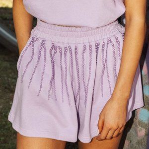 Queen of Sparkles Lavender Pearl Burst Bubble Shorts